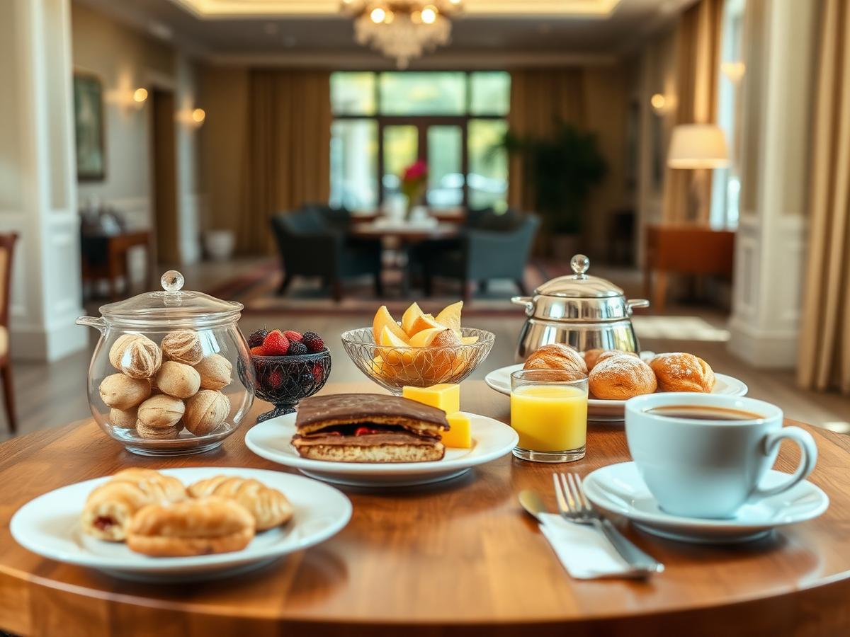 Fresh coffee and pastries in the lobby